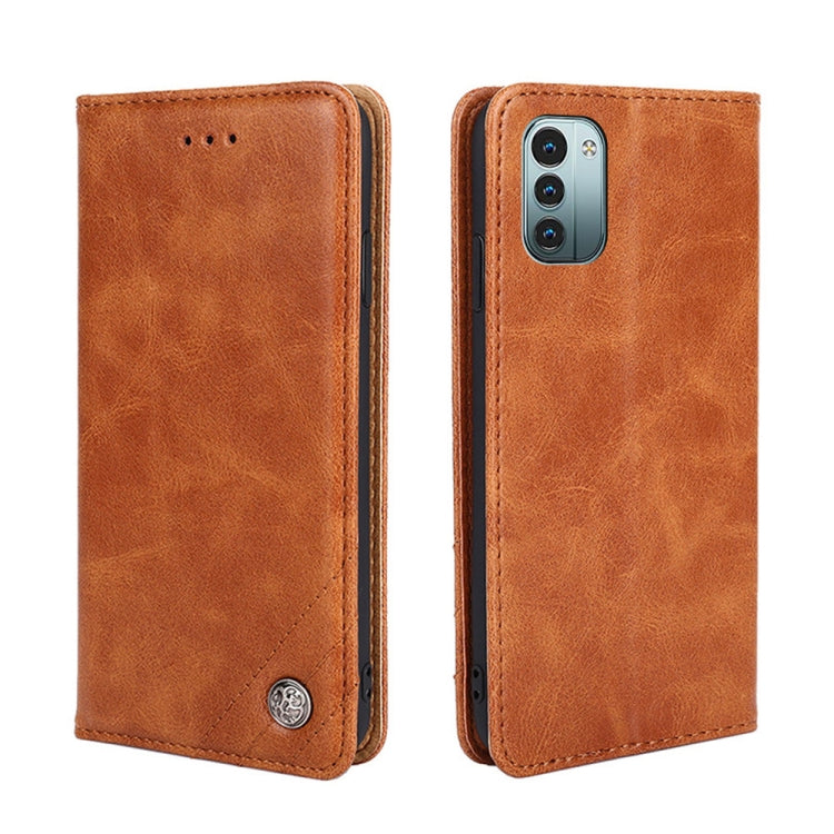 For Nokia G21/G11 Non-Magnetic Retro Texture Flip Leather Phone Case