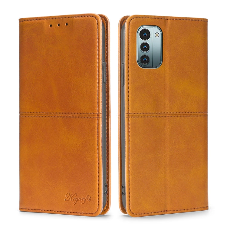 For Nokia G21/G11 Cow Texture Magnetic Horizontal Flip Leather Phone Case