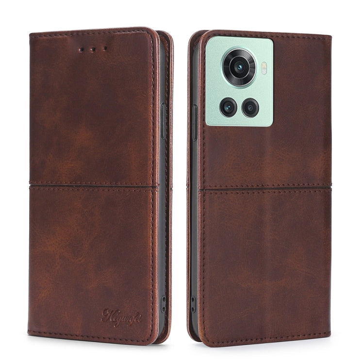 For OnePlus Ace/10R Cow Texture Magnetic Horizontal Flip Leather Phone Case
