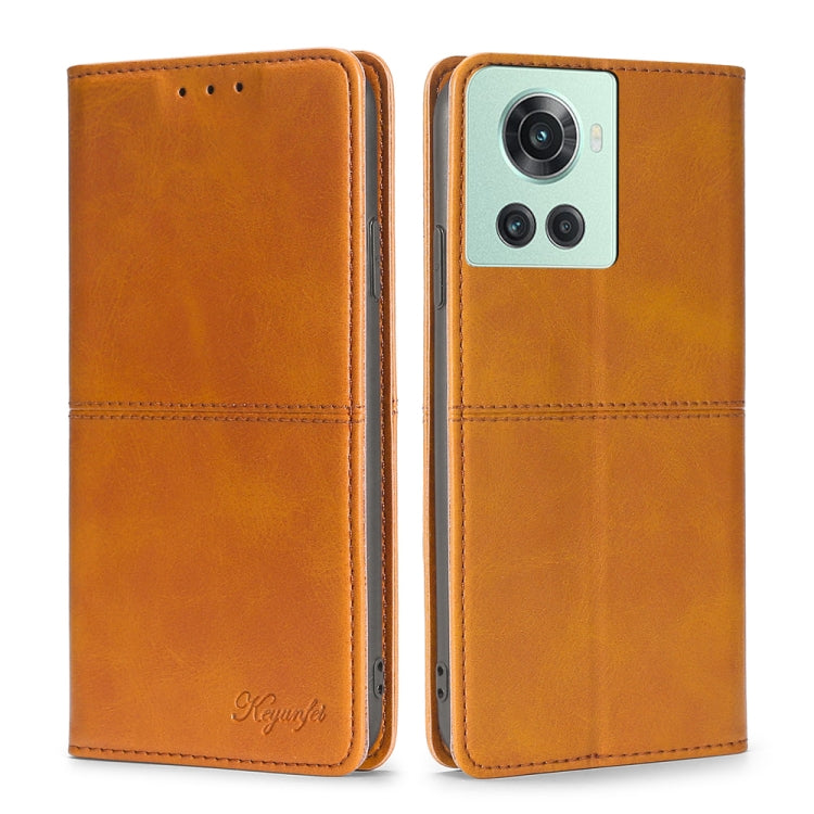 For OnePlus Ace/10R Cow Texture Magnetic Horizontal Flip Leather Phone Case