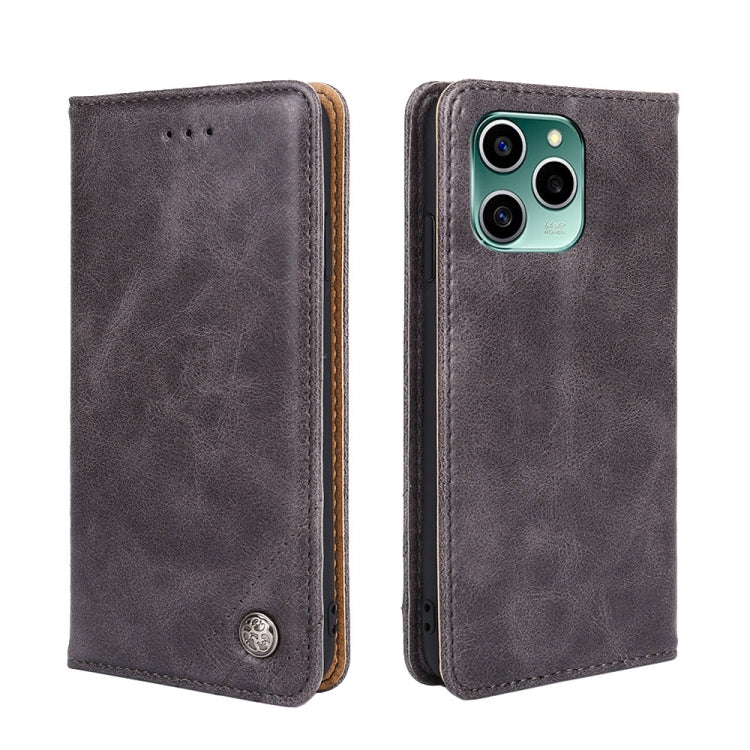 For Honor 60 SE Non-Magnetic Retro Texture Leather Phone Case