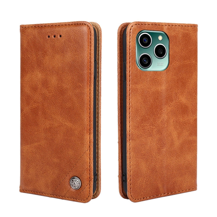 For Honor 60 SE Non-Magnetic Retro Texture Leather Phone Case