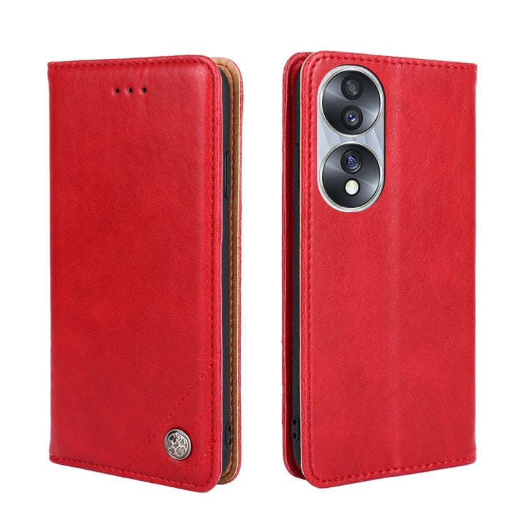 For Honor 70 Non-Magnetic Retro Texture Leather Phone Case