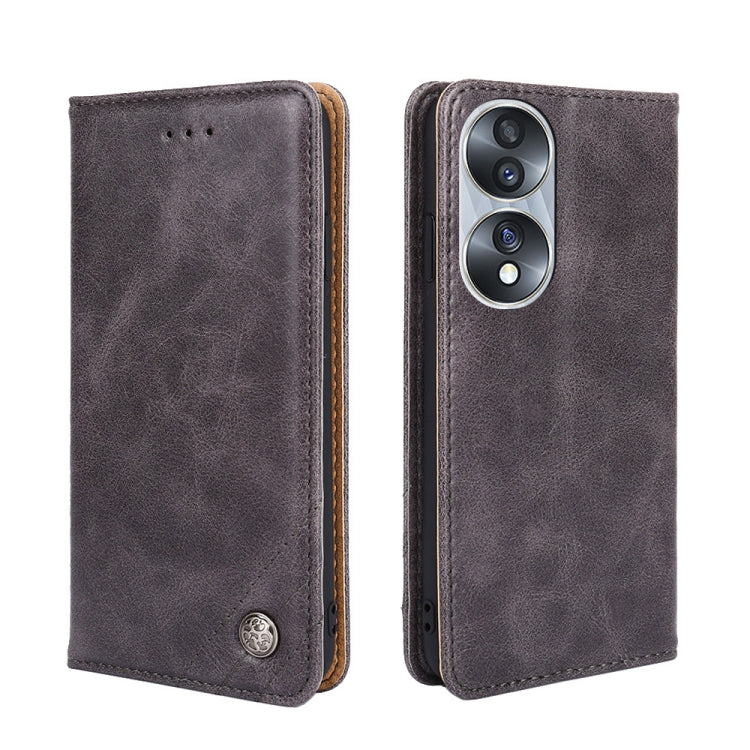 For Honor 70 Non-Magnetic Retro Texture Leather Phone Case