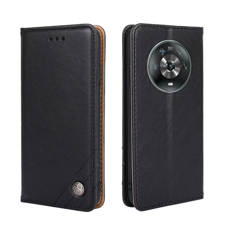 For Honor Magic4 Non-Magnetic Retro Texture Leather Phone Case
