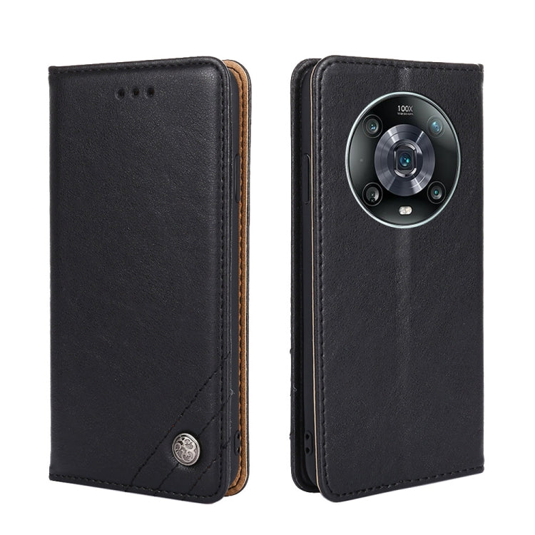 For Honor Magic4 Pro Non-Magnetic Retro Texture Leather Phone Case