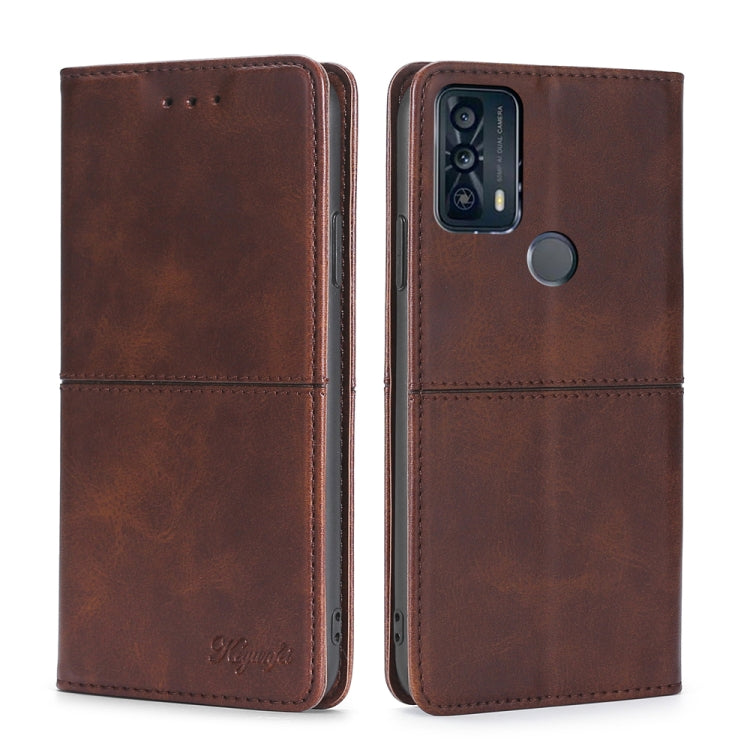 For TCL 20B/6159K Cow Texture Magnetic Horizontal Flip Leather Phone Case