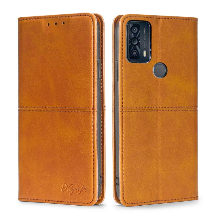 For TCL 20B/6159K Cow Texture Magnetic Horizontal Flip Leather Phone Case