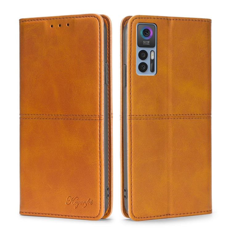 For TCL 30 5G/30+ 5G Cow Texture Magnetic Horizontal Flip Leather Phone Case