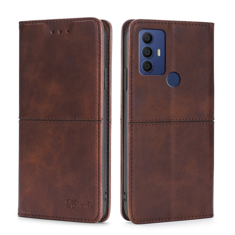 For TCL 30 SE/306/305/Sharp Aqous V6/V6 Plus Cow Texture Magnetic Horizontal Flip Leather Phone Case