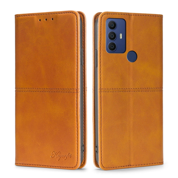 For TCL 30 SE/306/305/Sharp Aqous V6/V6 Plus Cow Texture Magnetic Horizontal Flip Leather Phone Case