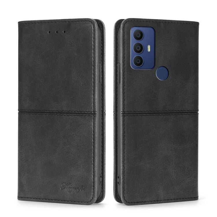 For TCL 30 SE/306/305/Sharp Aqous V6/V6 Plus Cow Texture Magnetic Horizontal Flip Leather Phone Case