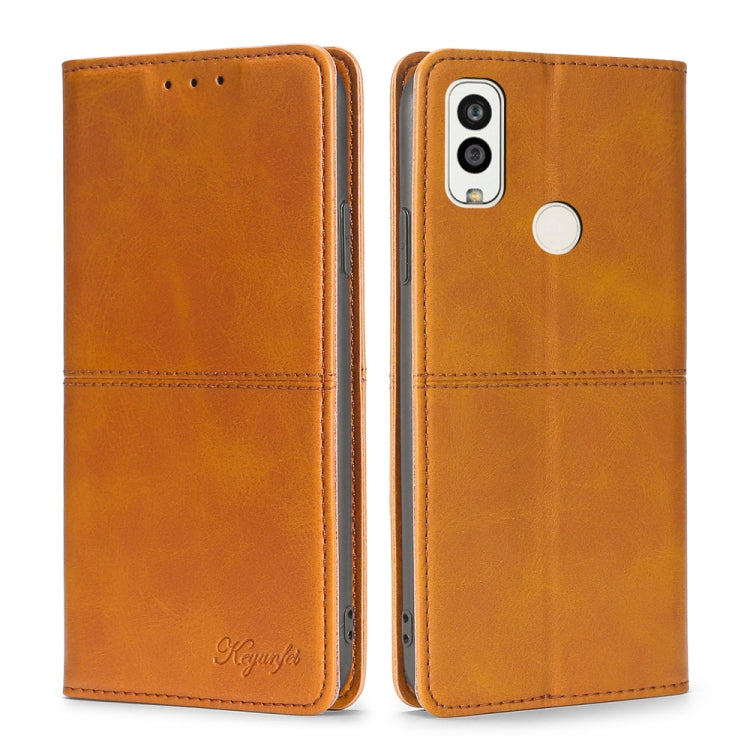 For Kyocera Android One S9 Cow Texture Magnetic Horizontal Flip Leather Phone Case