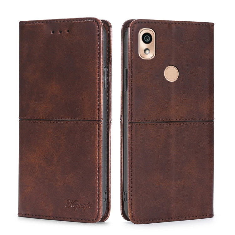 For Kyocera KY-51B Cow Texture Magnetic Horizontal Flip Leather Phone Case