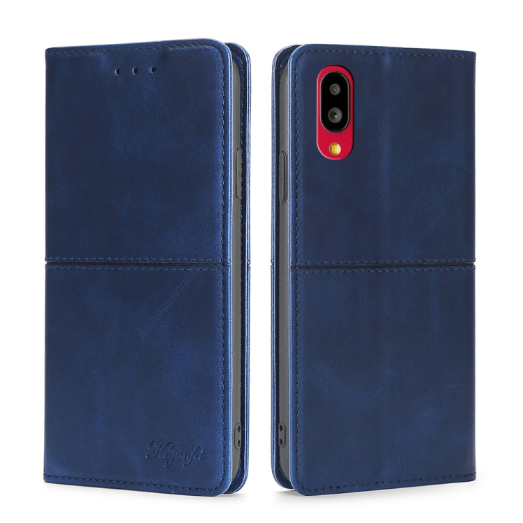 For Sharp Simple Sumaho 6/A201SH Cow Texture Magnetic Horizontal Flip Leather Phone Case
