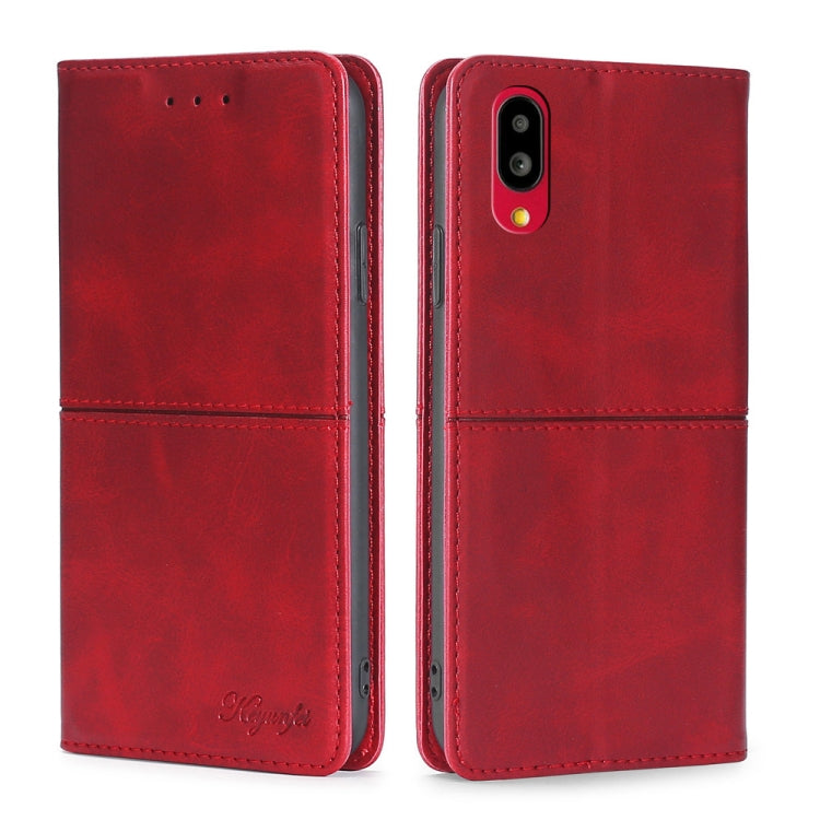 For Sharp Simple Sumaho 6/A201SH Cow Texture Magnetic Horizontal Flip Leather Phone Case