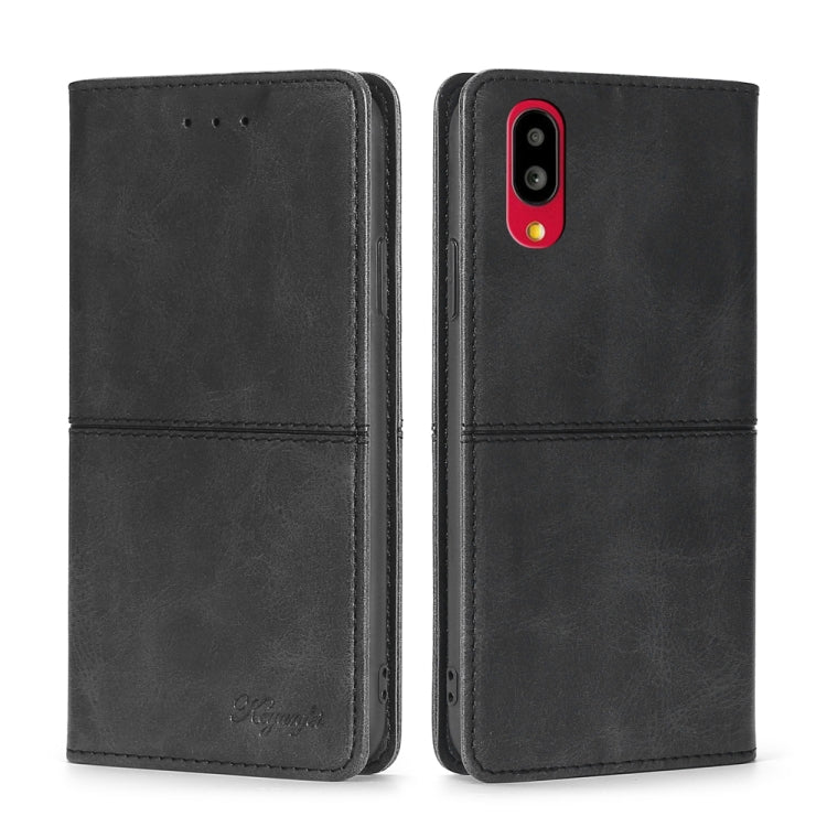For Sharp Simple Sumaho 6/A201SH Cow Texture Magnetic Horizontal Flip Leather Phone Case