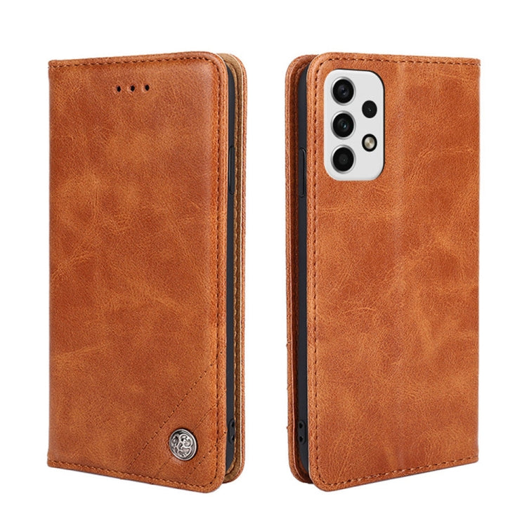 For Samsung Galaxy A23 5G Non-Magnetic Retro Texture Leather Phone Case