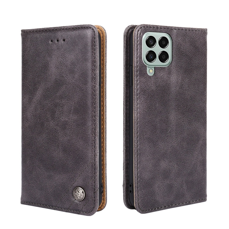 For Samsung Galaxy M33 5G Non-Magnetic Retro Texture Leather Phone Case