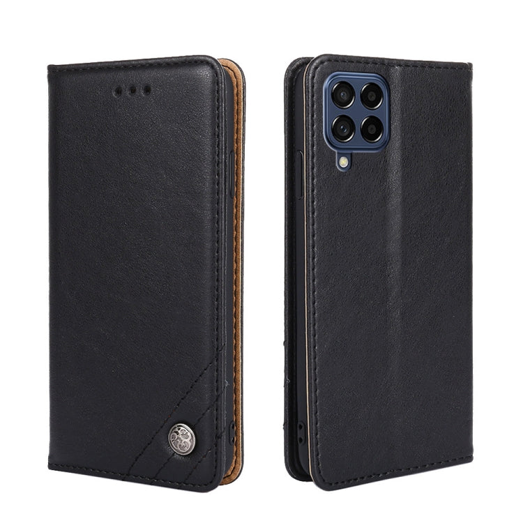 For Samsung Galaxy M53 5G Non-Magnetic Retro Texture Leather Phone Case