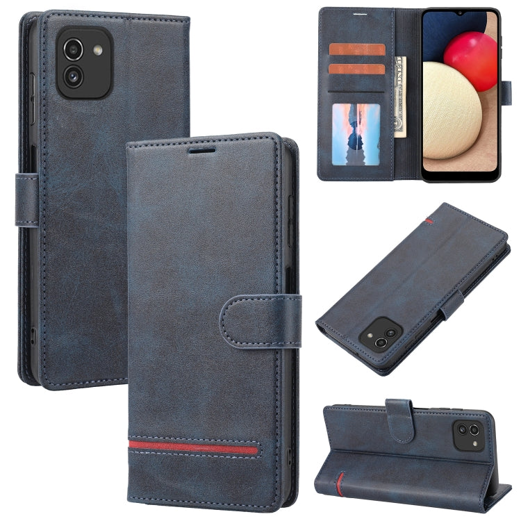 For Samsung Galaxy A03 166mm Classic Wallet Flip Leather Phone Case