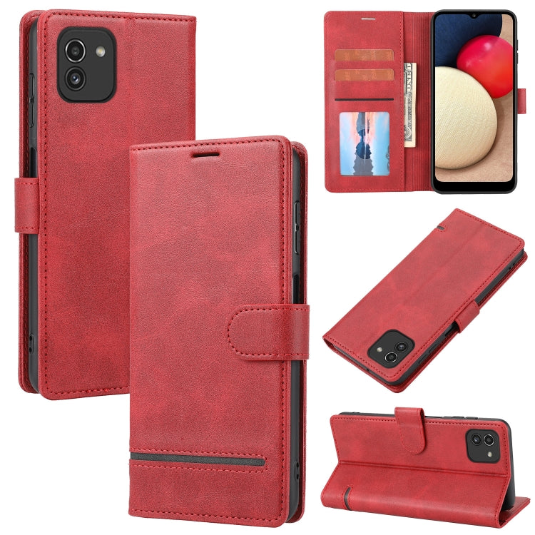 For Samsung Galaxy A03 166mm Classic Wallet Flip Leather Phone Case