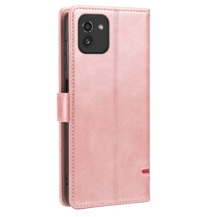 For Samsung Galaxy A03 166mm Classic Wallet Flip Leather Phone Case
