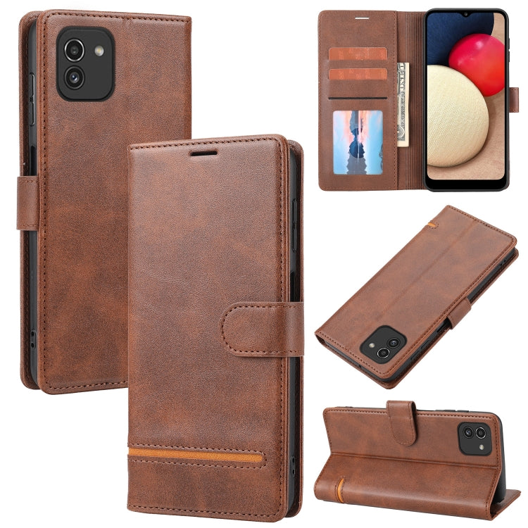 For Samsung Galaxy A03 166mm Classic Wallet Flip Leather Phone Case