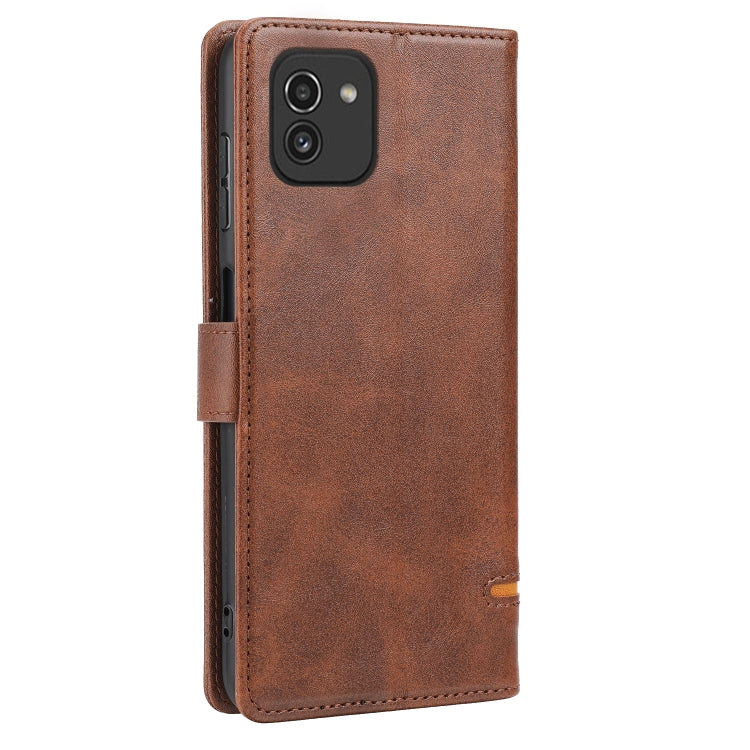 For Samsung Galaxy A03 166mm Classic Wallet Flip Leather Phone Case