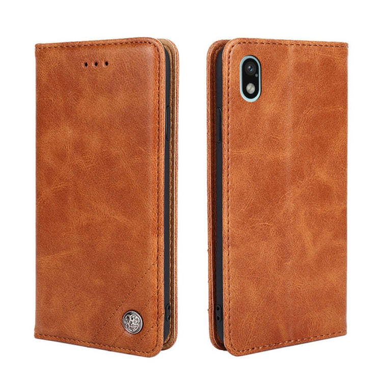 For Sony Xperia Ace III Non-Magnetic Retro Texture Leather Phone Case