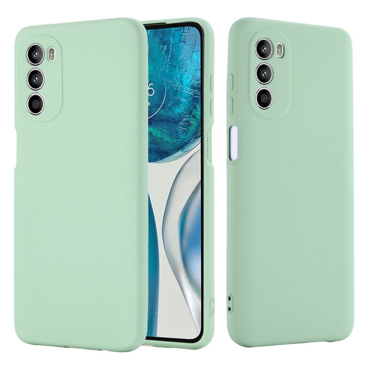 For Motorola Moto G52 4G/G82 Pure Color Liquid Silicone Shockproof Phone Case