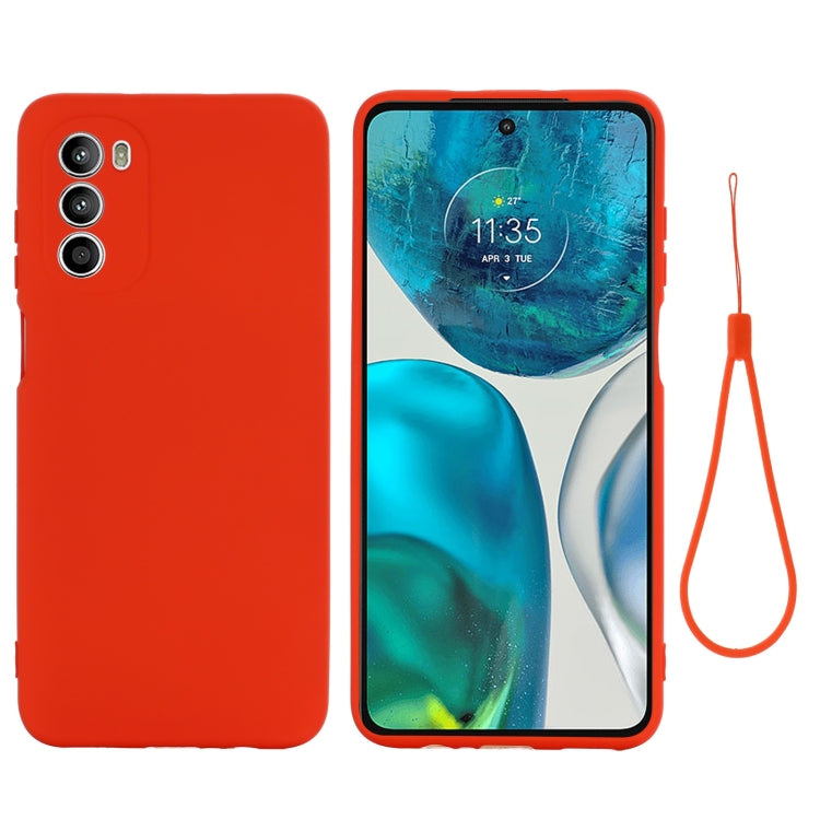 For Motorola Moto G52 4G/G82 Pure Color Liquid Silicone Shockproof Phone Case