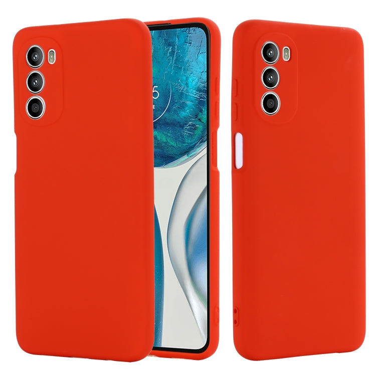 For Motorola Moto G52 4G/G82 Pure Color Liquid Silicone Shockproof Phone Case