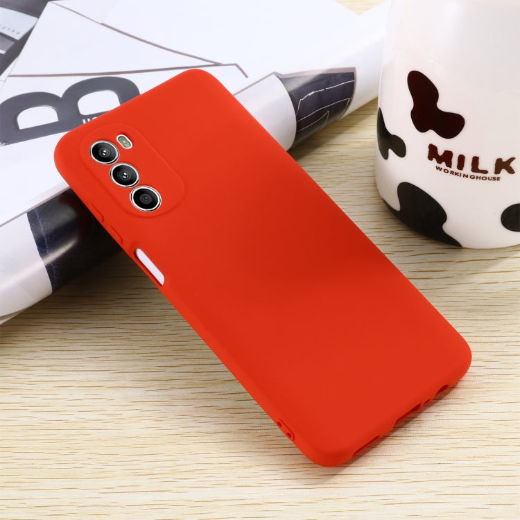 For Motorola Moto G52 4G/G82 Pure Color Liquid Silicone Shockproof Phone Case