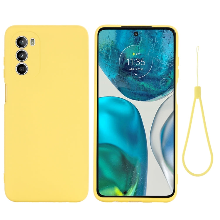 For Motorola Moto G52 4G/G82 Pure Color Liquid Silicone Shockproof Phone Case