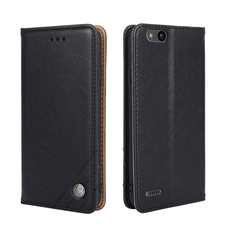 For ZTE Tempo X Non-Magnetic Retro Texture Leather Phone Case