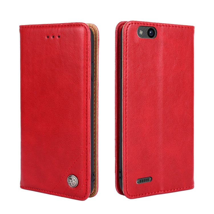 For ZTE Tempo X Non-Magnetic Retro Texture Leather Phone Case