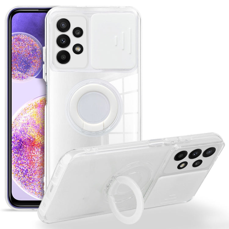 For Samsung Galaxy A23 Sliding Camera Cover Design TPU Protective Phone Case with Ring Holder