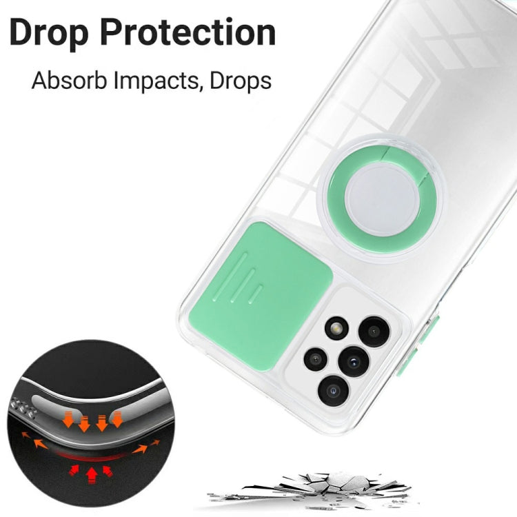 For Samsung Galaxy A23 Sliding Camera Cover Design TPU Protective Phone Case with Ring Holder