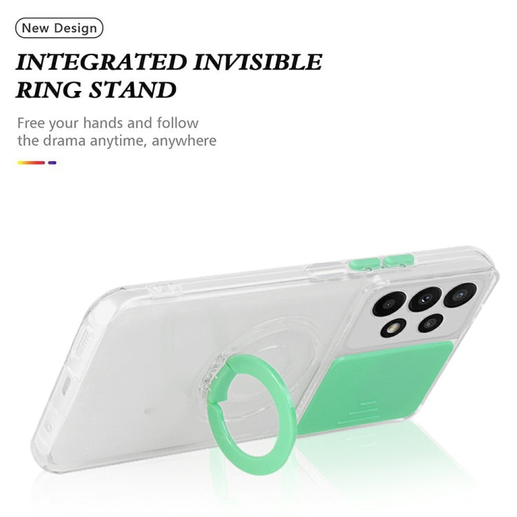For Samsung Galaxy A23 Sliding Camera Cover Design TPU Protective Phone Case with Ring Holder