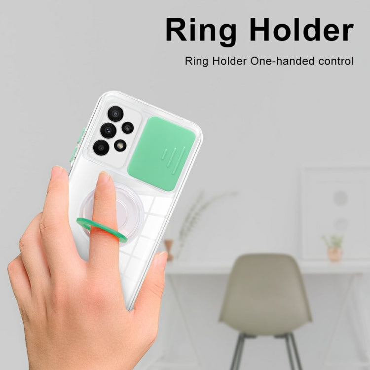 For Samsung Galaxy A23 Sliding Camera Cover Design TPU Protective Phone Case with Ring Holder