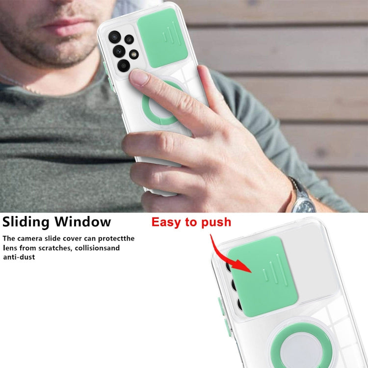 For Samsung Galaxy A23 Sliding Camera Cover Design TPU Protective Phone Case with Ring Holder