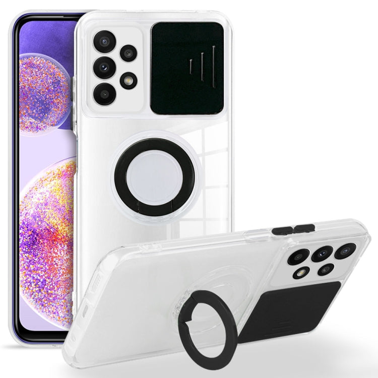 For Samsung Galaxy A23 Sliding Camera Cover Design TPU Protective Phone Case with Ring Holder
