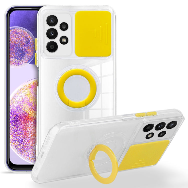 For Samsung Galaxy A23 Sliding Camera Cover Design TPU Protective Phone Case with Ring Holder