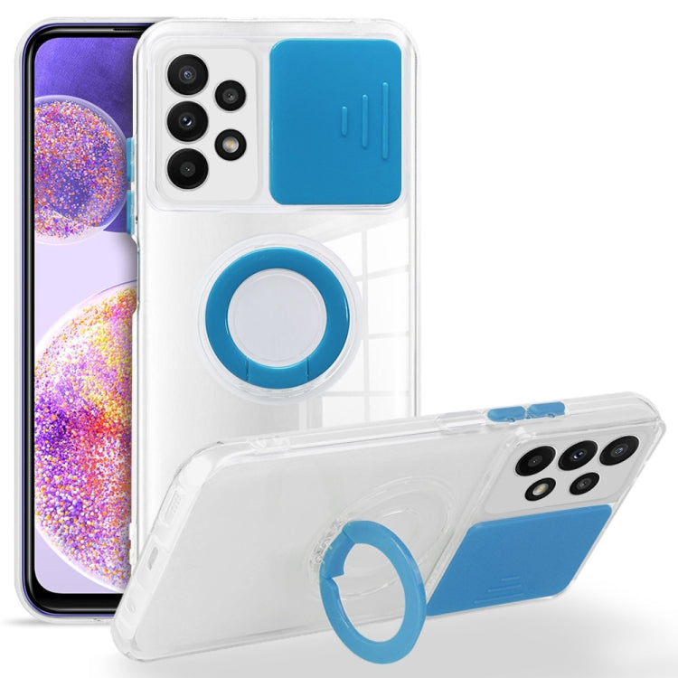 For Samsung Galaxy A23 Sliding Camera Cover Design TPU Protective Phone Case with Ring Holder