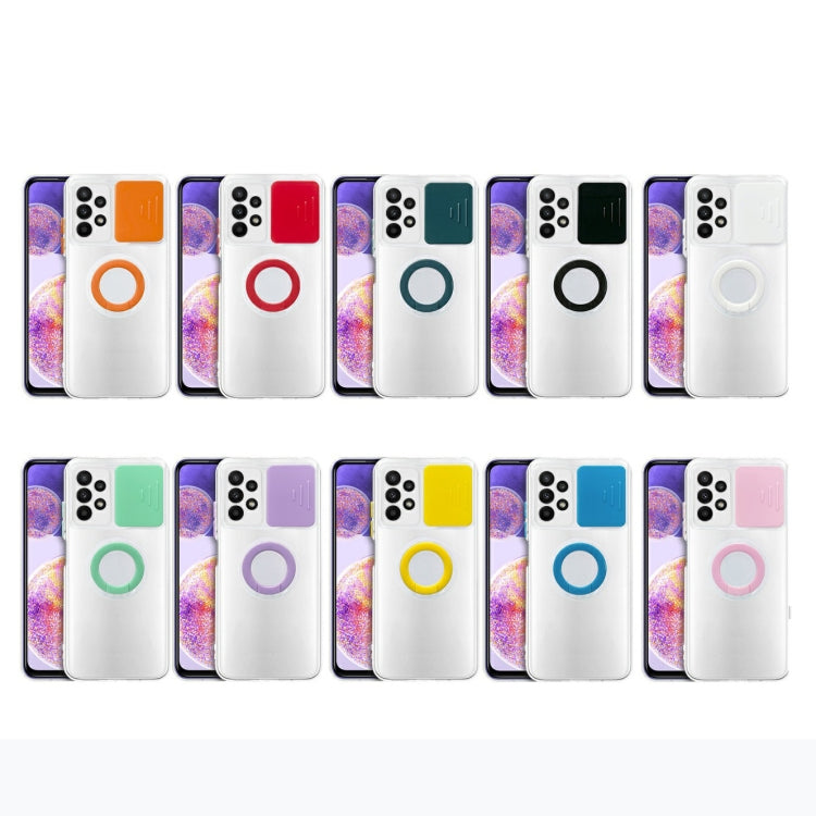 For Samsung Galaxy A23 Sliding Camera Cover Design TPU Protective Phone Case with Ring Holder