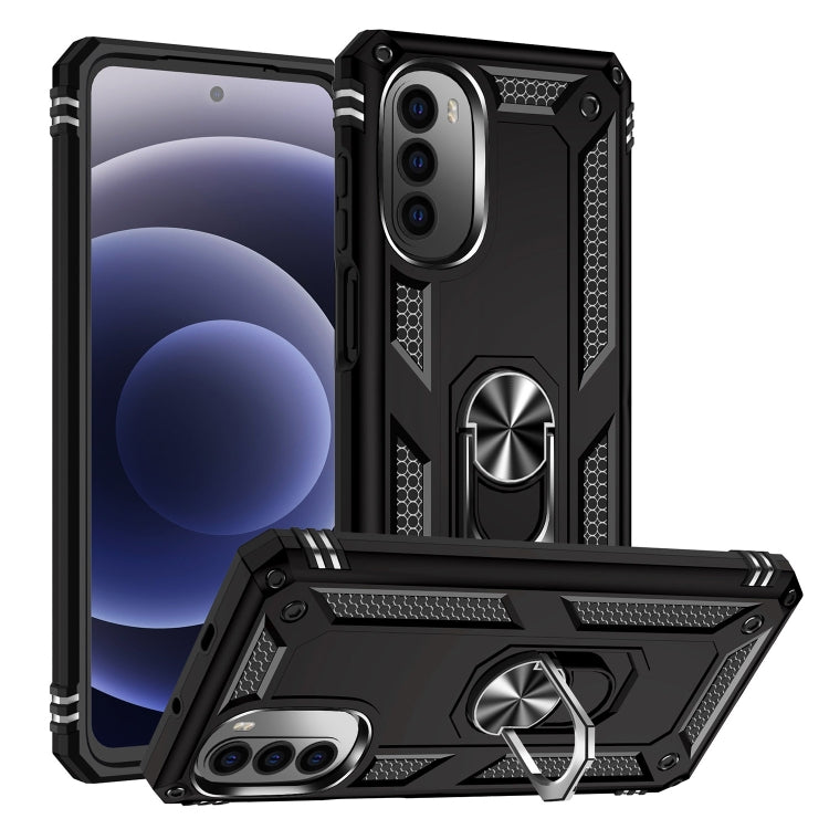 For Motorola Moto G52 Shockproof TPU + PC Holder Phone Case