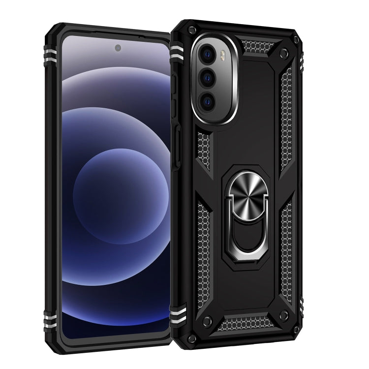 For Motorola Moto G52 Shockproof TPU + PC Holder Phone Case