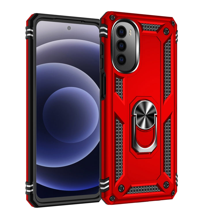 For Motorola Moto G52 Shockproof TPU + PC Holder Phone Case