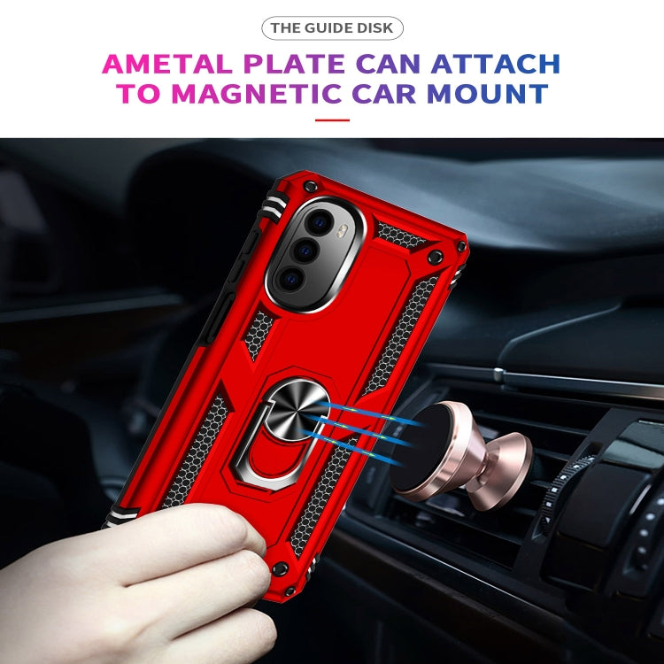 For Motorola Moto G52 Shockproof TPU + PC Holder Phone Case